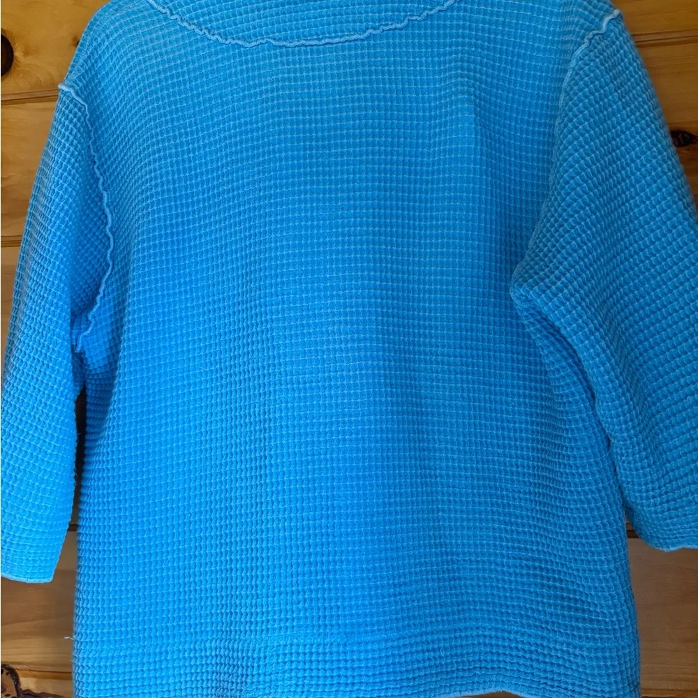 Focus Blue Button-Up Women's‎ Lightweight Jacket Sweater Cotton